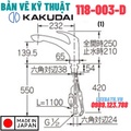 Vòi Rửa Bát Nóng Lạnh Nhật Bản Kakudai 118-003-D