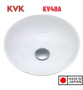 Chậu Lavabo Dương Bàn Nghệ Thuật KVK KV49A Nhật Bản Trắng Gân