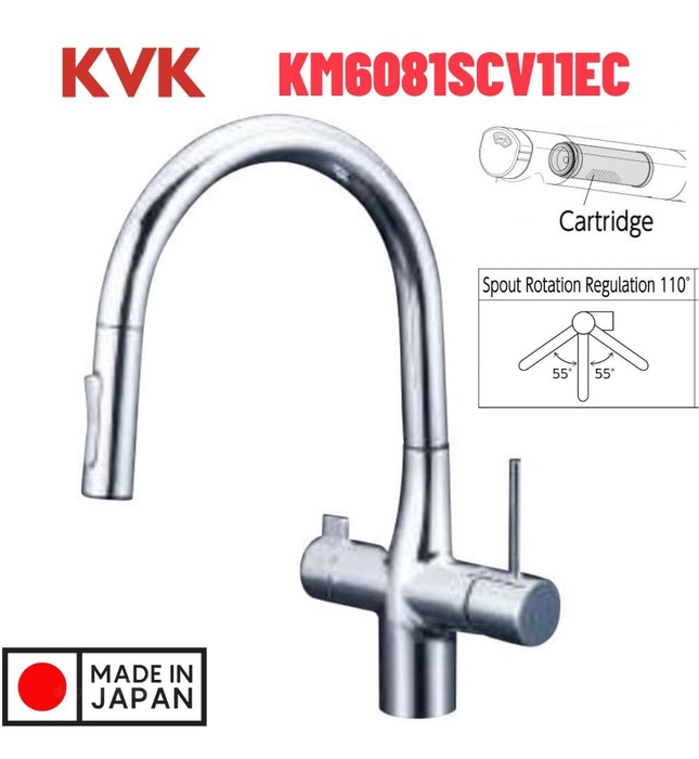 Vòi Rửa Bát Nhật Bản Nội Địa KVK KM6081SCV11EC (có lõi lọc)