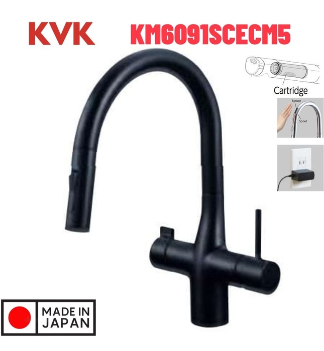 Vòi Rửa Bát Cảm Ứng Nhật Bản Nội Địa KVK KM6091SCECM5 Dùng Điện Có Lõi Lọc