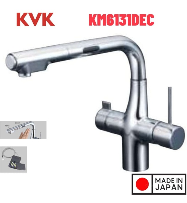 Vòi Rửa Bát Cảm Ứng Nhật Bản KVK KM6131DEC Dùng Pin