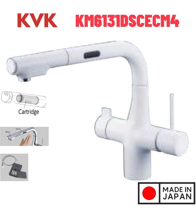 Vòi Rửa Bát Cảm Ứng Nhật Bản KVK KM6131SCECM4 Dùng Điện Có Lõi Lọc
