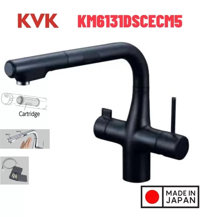 Vòi Rửa Bát Cảm Ứng Nhật Bản KVK KM6131DSCECM5 Dùng Pin Có Lõi Lọc