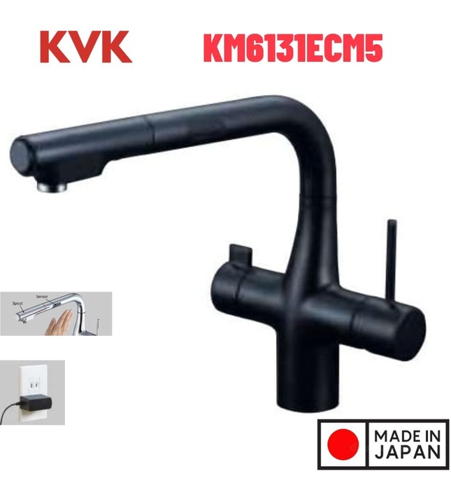 Vòi Rửa Bát Lõi Lọc Cảm Ứng Nhật Bản KVK KM6131ECM5 Dùng Điện