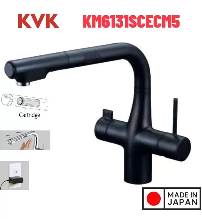 Vòi Rửa Bát Cảm Ứng Nhật Bản KVK KM6131SCECM5 Dùng Điện Có Lõi Lọc