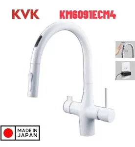 Vòi Rửa Bát Lõi Lọc Cảm Ứng Nhật Bản Nội Địa KVK KM6091ECM4 Dùng Điện