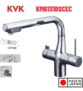 Vòi Rửa Bát Cảm Ứng Nhật Bản KVK KM6131DSCEC Dùng Pin Có Lõi Lọc