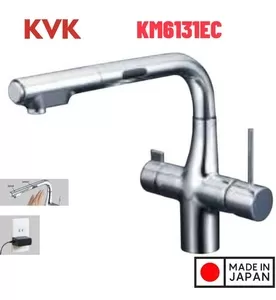 Vòi Rửa Bát Lõi Lọc Cảm Ứng Nhật Bản KVK KM6131EC Dùng Điện