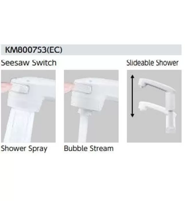 Vòi Lavabo Gội Đầu Nóng Lạnh 2 Lỗ KVK KM8007S3EC
