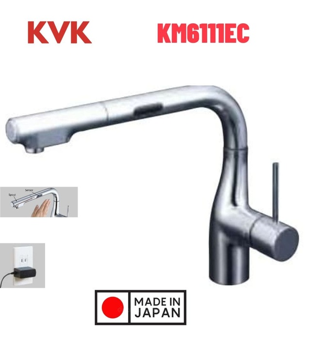 Vòi Rửa Bát Cảm Ứng Nhật Bản KVK KM6111EC Dùng Điện