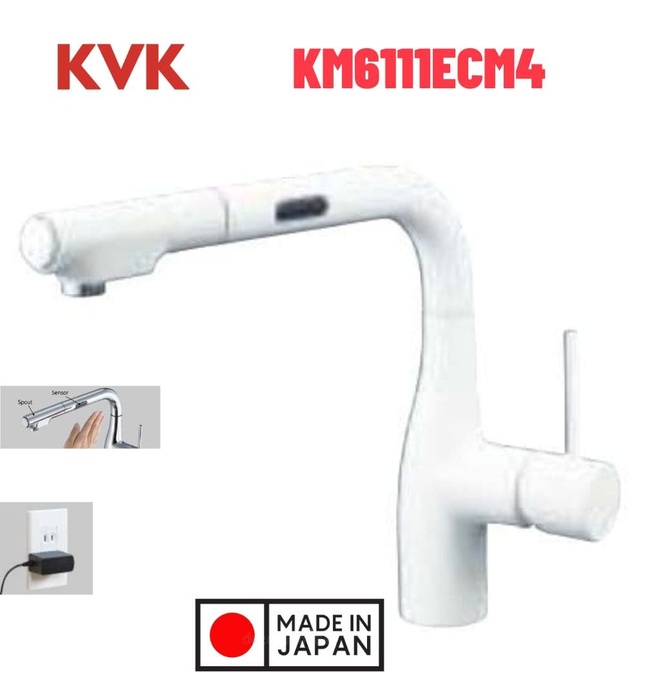 Vòi Rửa Bát Cảm Ứng Nhật Bản KVK KM6111ECM4 Dùng Điện