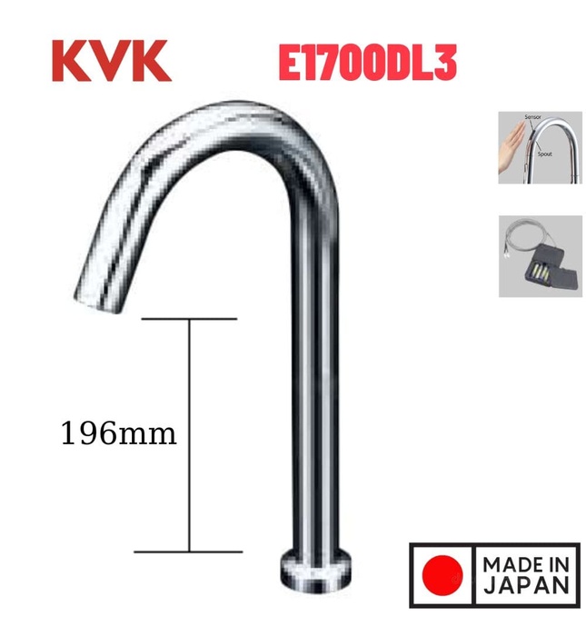 くすみ水色 KVK センサー水栓 電池式 ロング E1700DL3 通販