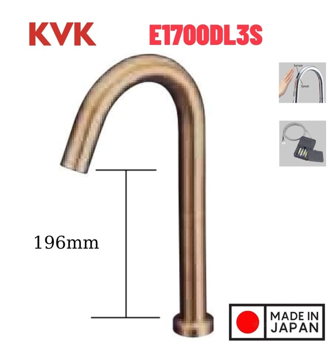Vòi Lavabo Lạnh Cảm Ứng Nhật Bản KVK E1700DL3S Dùng Pin