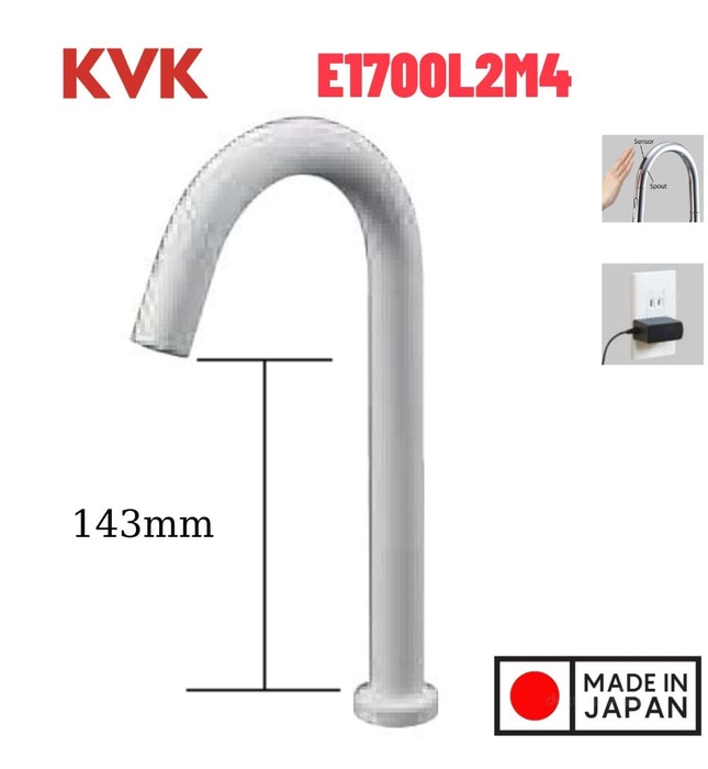 KVK KVK E1700DL2 センサー水栓 電池式 ロング 浴室、浴槽、洗面所