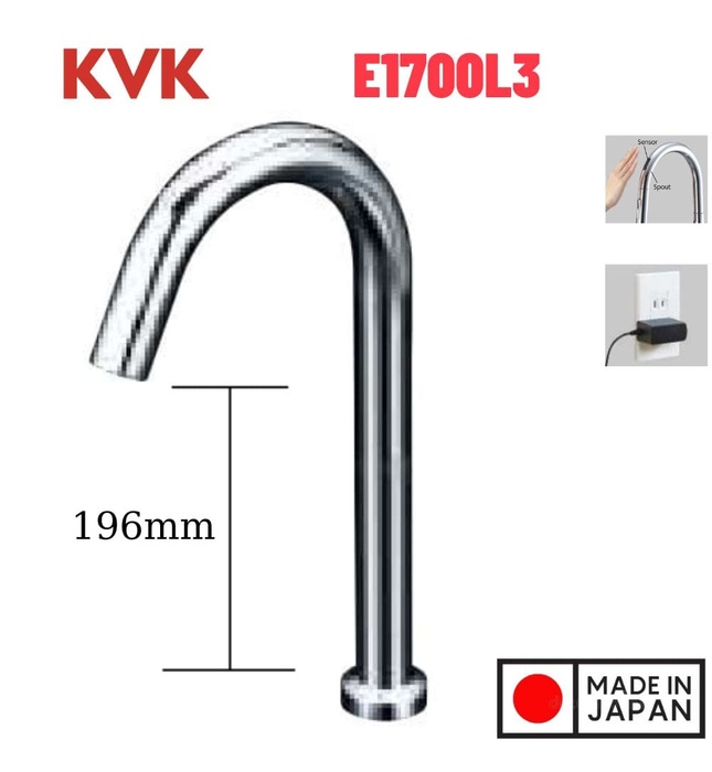 Vòi Lavabo Lạnh Cảm Ứng Nhật Bản KVK E1700L3 Dùng Điện