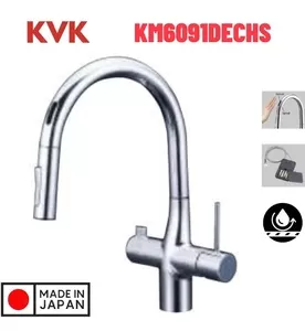 Vòi Bếp Cảm Ứng Kháng Khuẩn Nhật Bản KVK KM6091DECHS Dùng Pin