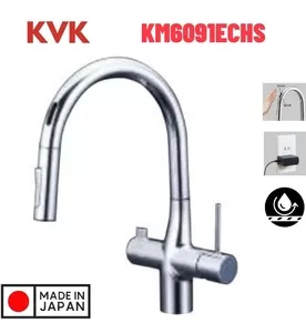 Vòi Bếp Lõi Lọc Cảm Ứng Nhật Bản KVK KM6091ECHS Dùng Điện