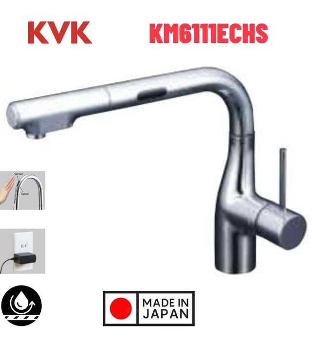Vòi Bếp Cảm Ứng Kháng Khuẩn Nhật Bản KVK KM6111ECHS Dùng Điện