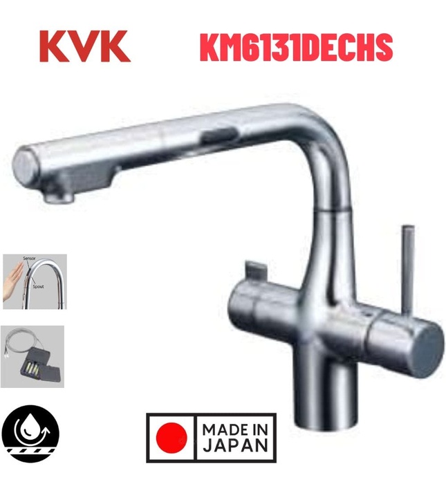 Vòi Bếp Cảm Ứng Kháng Khuẩn Nhật Bản KVK KM6131DECHS Dùng Pin