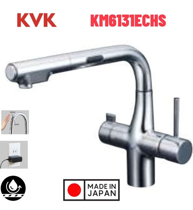 Vòi Bếp Lõi Lọc Cảm Ứng Kháng Khuẩn Nhật Bản KVK KM6131ECHS Dùng Điện