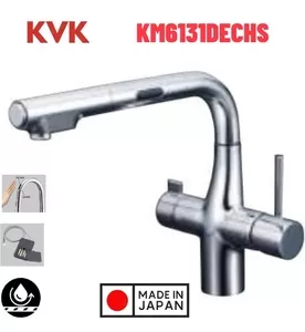 Vòi Bếp Cảm Ứng Kháng Khuẩn Nhật Bản KVK KM6131DECHS Dùng Pin