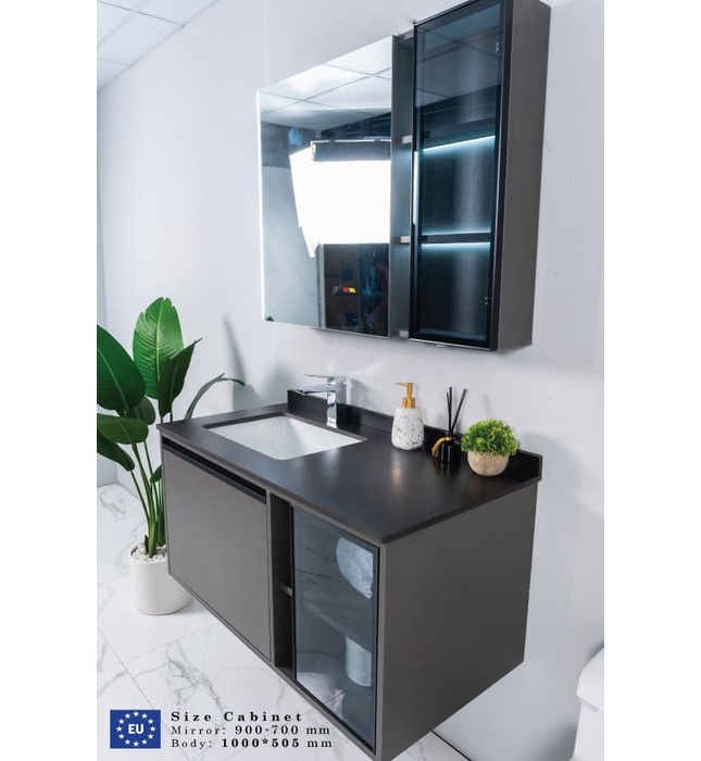 Bộ tủ chậu cao cấp đèn Led Mowoen MW6635B-100 100x50cm