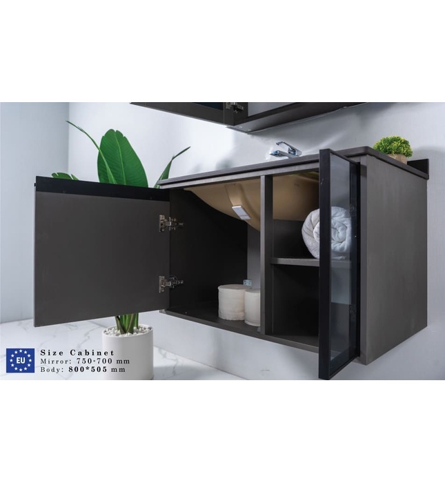 Bộ tủ chậu cao cấp đèn Led Mowoen MW6635B-100 100x50cm