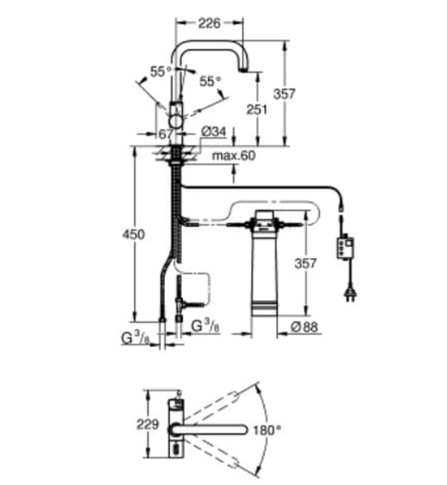 Vòi Chậu Tay Gạt Đức Grohe 31329000