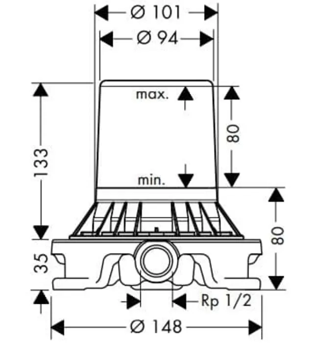 Chân Vòi Sen Đặt Sàn Đức Axor 10452180
