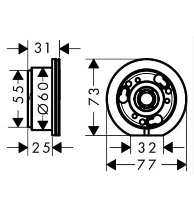 Chụp Chân Vòi Lavabo Âm Tường Đức Axor 13609000
