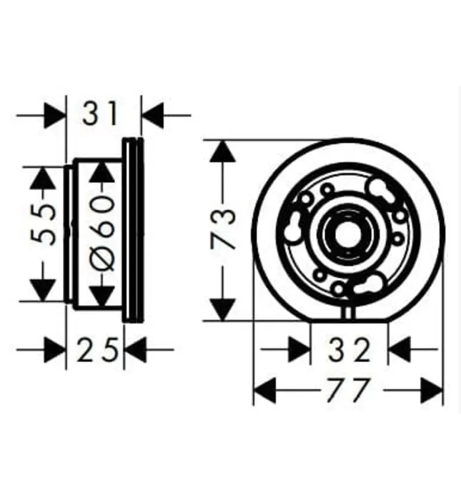 Chụp Chân Vòi Lavabo Âm Tường Đức Axor 13609000