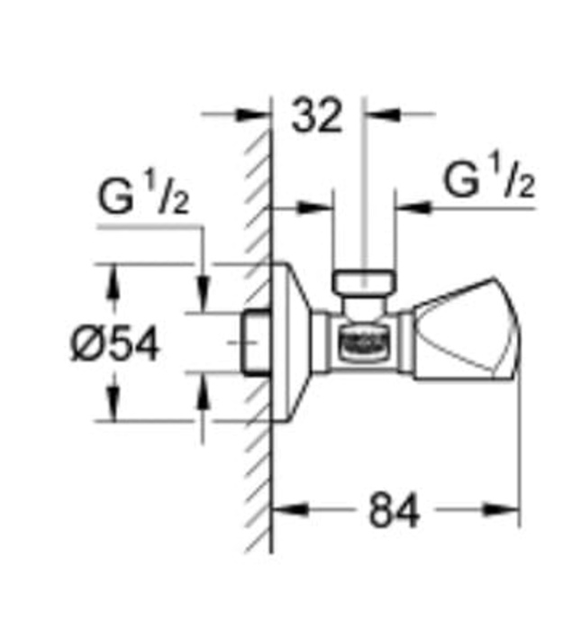 Van Góc Nhập Khẩu Đức Grohe 22940000