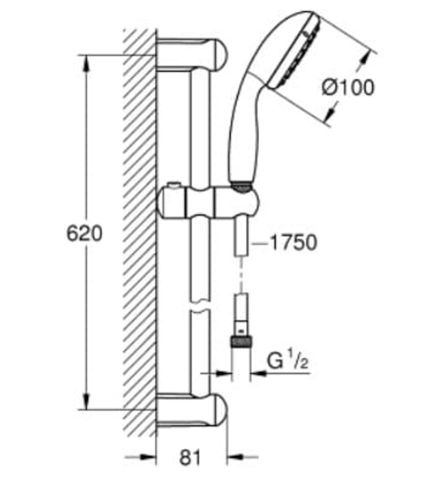 Thanh Trượt Sen Kèm Tay Sen Đức Grohe 27598000
