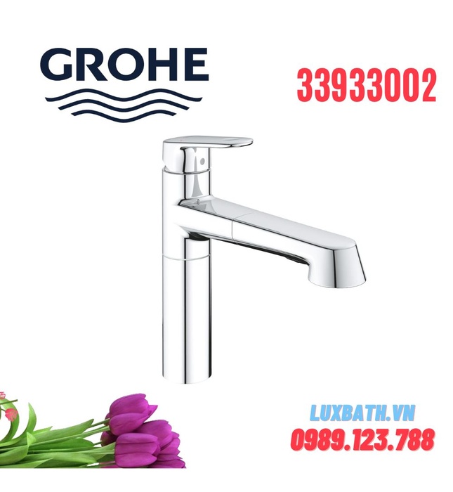 Vòi Chậu Rửa Bát Tay Gạt Dây Rút Đức Grohe 33933002