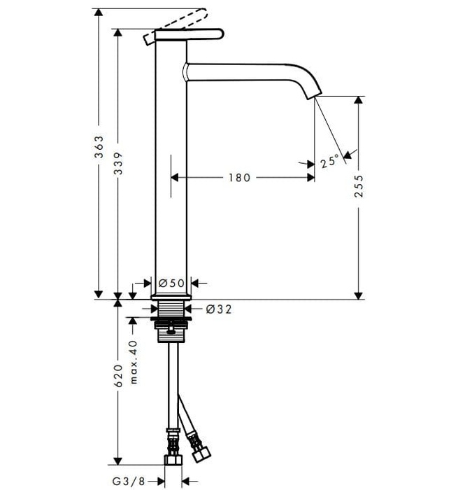 Vòi Lavabo Rửa Mặt Nóng Lạnh Đức Axor One 48002300
