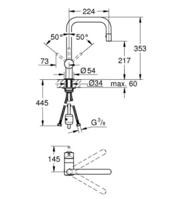 Vòi Chậu Rửa Bát Tay Gạt Đức Grohe 32322000