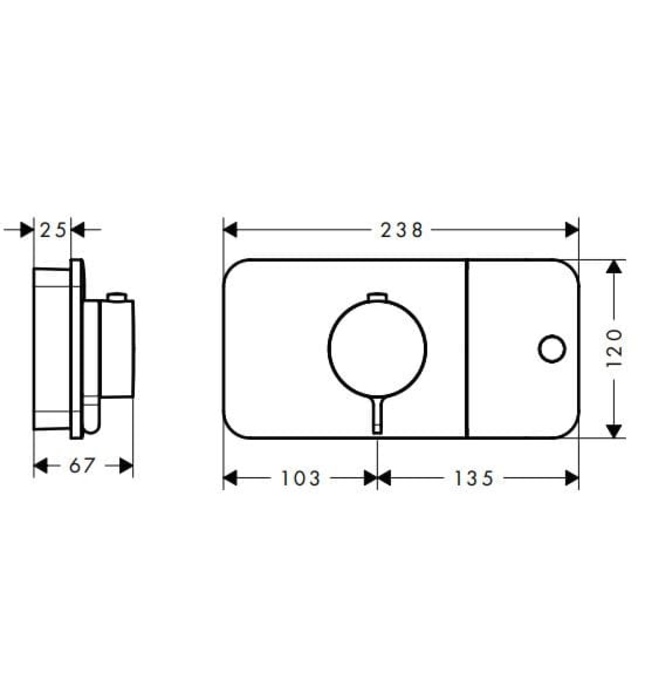 Mặt Nạ Điều Khiển Sen Âm Tường 1 Chế Độ Axor One 45711340