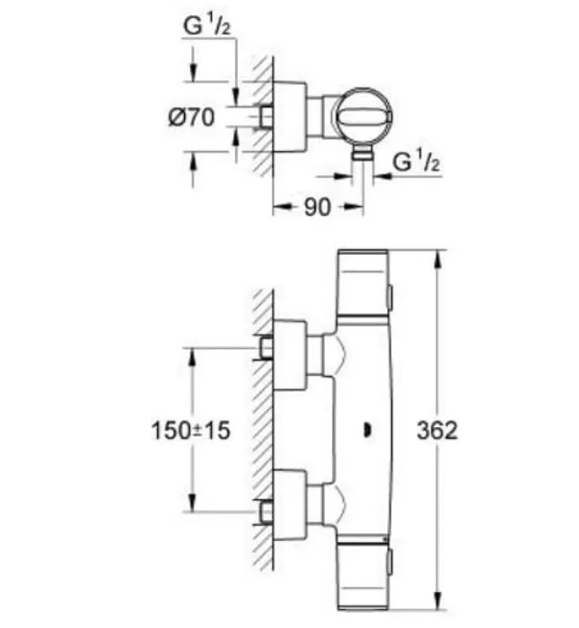 Bộ Trộn Nổi Nhiệt Độ Nhập Khẩu Đức Grohe 34258000
