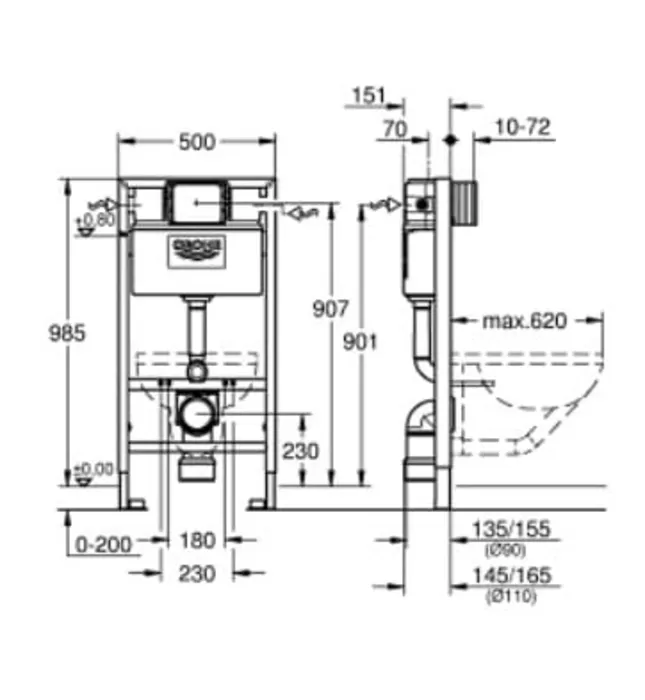 Két Nước Âm Tường Nhập Khẩu Đức Grohe 38525001
