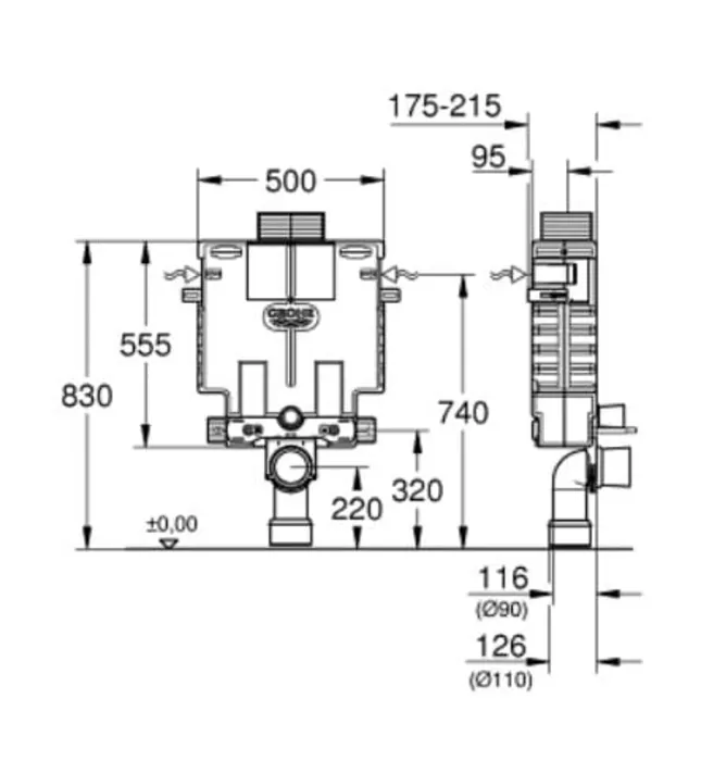 Két Nước Âm Tường Nhập Khẩu Đức Grohe 38415001