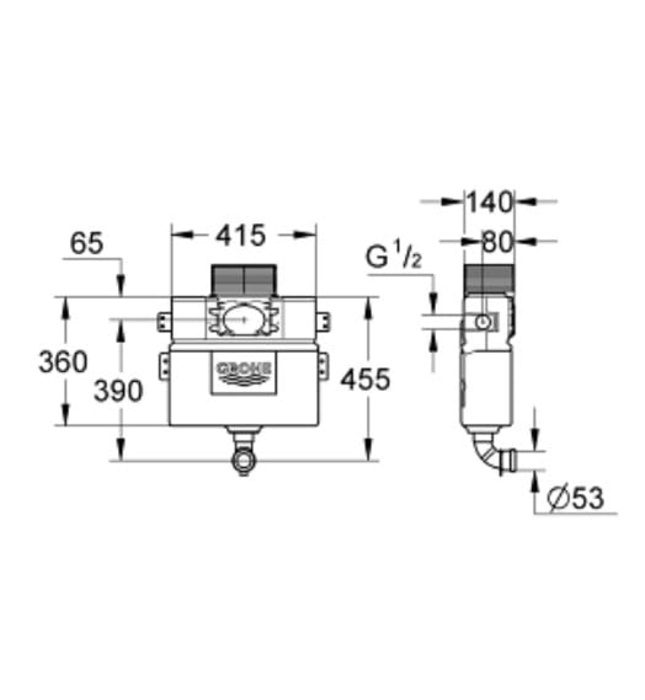 Két Nước Âm Tường Nhập Khẩu Đức Grohe 38422000