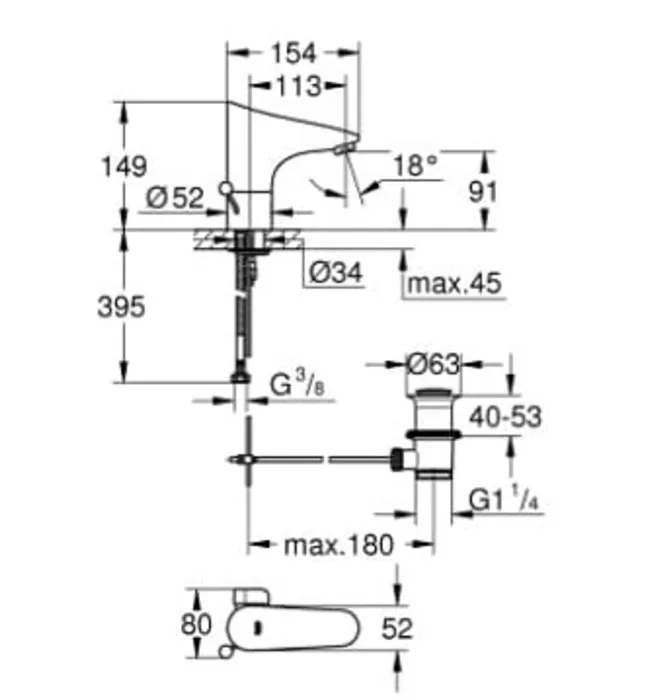 Vòi Chậu Lavabo Cảm Ứng Đức Grohe 36236001