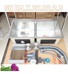Chậu Rửa Bát Inox 304 Đúc 2 hố cân Sơn Hà HM.X.2C.82.2.3