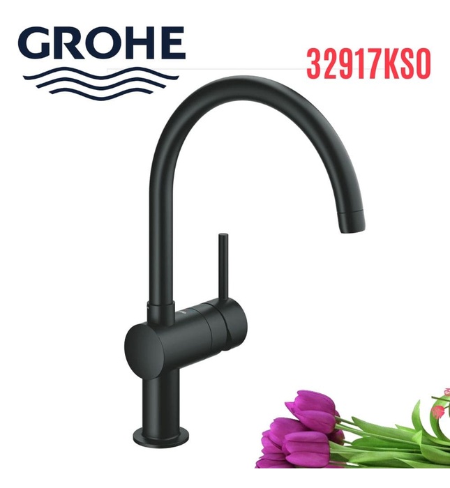 Vòi Chậu Rửa Bát Cần Cứng Màu Đen Đức Grohe 32917KS0