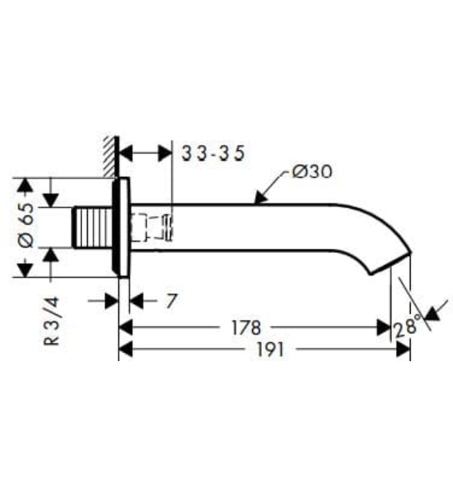 Sen Bồn Tắm Âm Tường Đức Axor 38411800