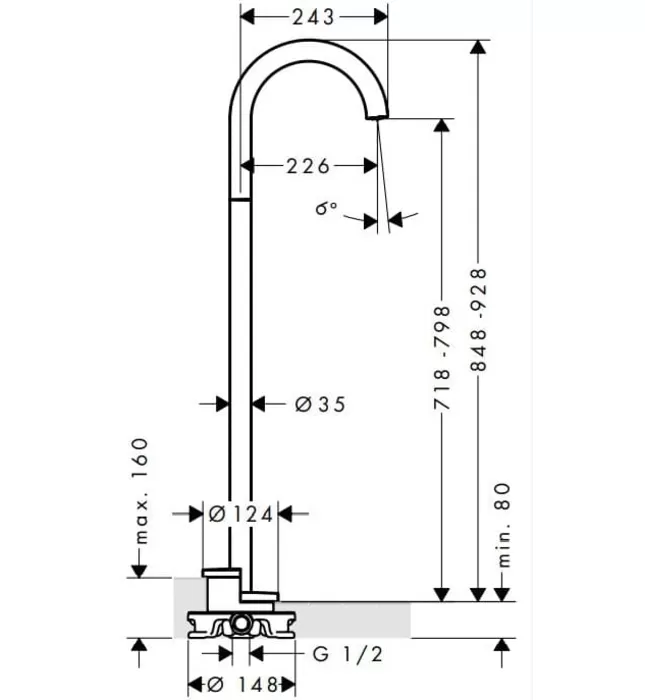 Sen Vòi Bồn Tắm Đặt Sàn Đức Axor 38412140