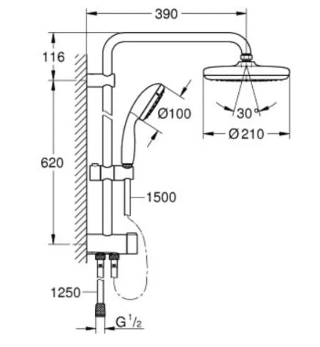 Cây Sen Tắm Nhập Khẩu Đức Grohe 26381001