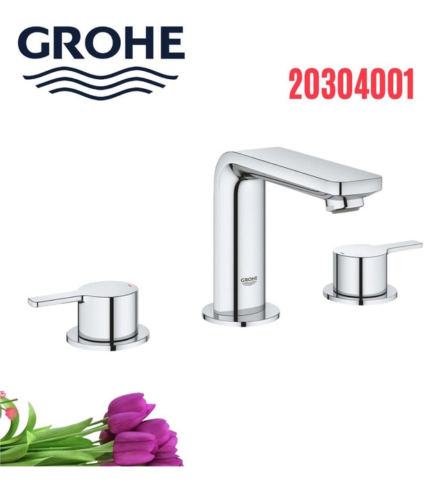 Vòi Chậu Lavabo Nóng Lạnh Đức 3 chân Grohe 20304001