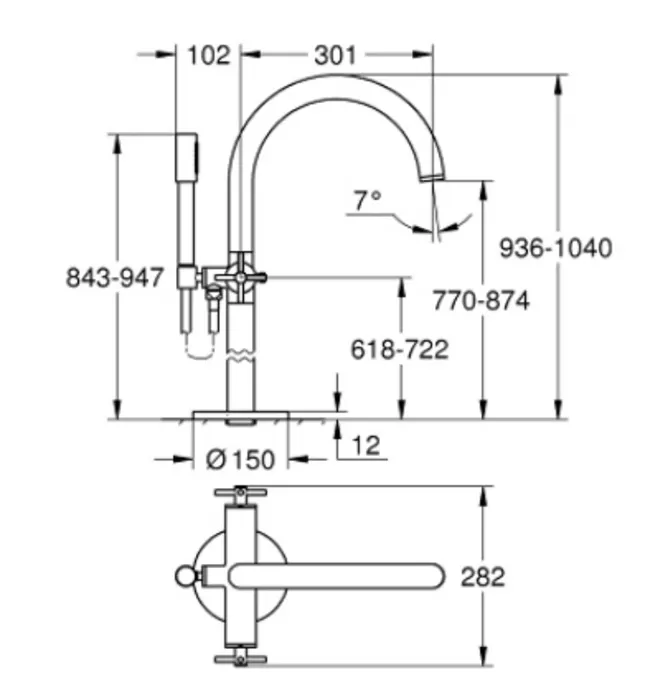 Vòi Bồn Tắm Đặt Sàn Đức Grohe 25044AL3