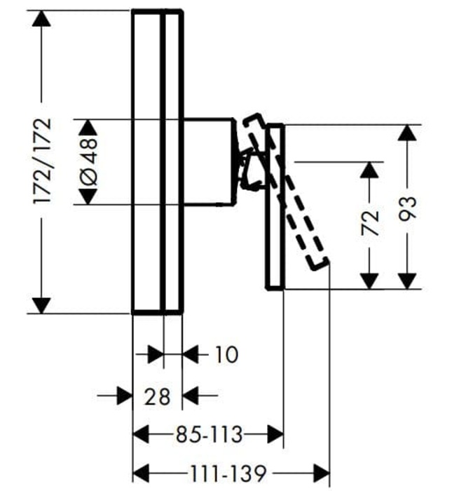 Mặt Nạ Sen Tắm Âm Tường Đức Axor Edge 46650990